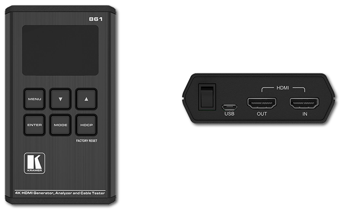 Kramer 861 4K HDR Pocket Signal Generator, Analyzer & Cable Tester