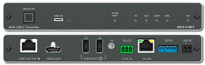 Kramer EXT3-C-XR-T 4K60Hz HDMI USB-C Over HDBaseT 3.0 Transmitter w/ USB, Ethernet, RS-232 & IR