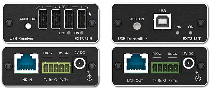 Kramer EXT3-U-KIT USB, RS232 & Audio Over Extended-Reach CAT PoC Extender Kit