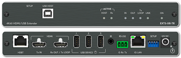 Kramer EXT3-XR-TR 4K60 4:4:4 HDMI over HDBaseT 3.0 Extender w/ USB, Ethernet, RS-232 & IR