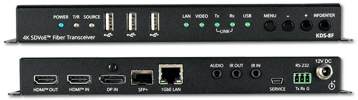 Kramer KDS-8F Zero Latency 4K HDR SDVoE Video Streaming Transceiver Over Fiber Optic