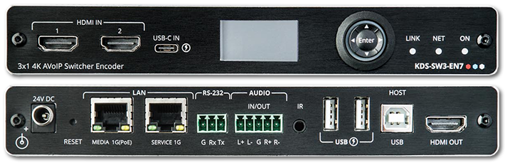 Kramer KDS-SW3-EN7 4K HDMI / USB-C AVoIP Encoder with Dante