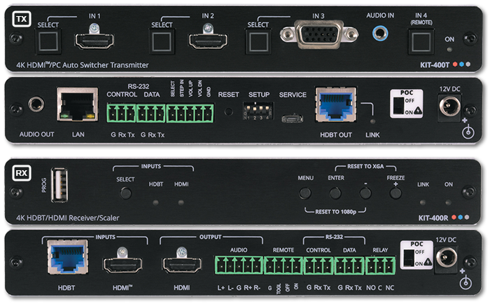 Kramer KIT-400 4K Auto–Switcher/Scaler Kit over Long–Reach HDBaseT