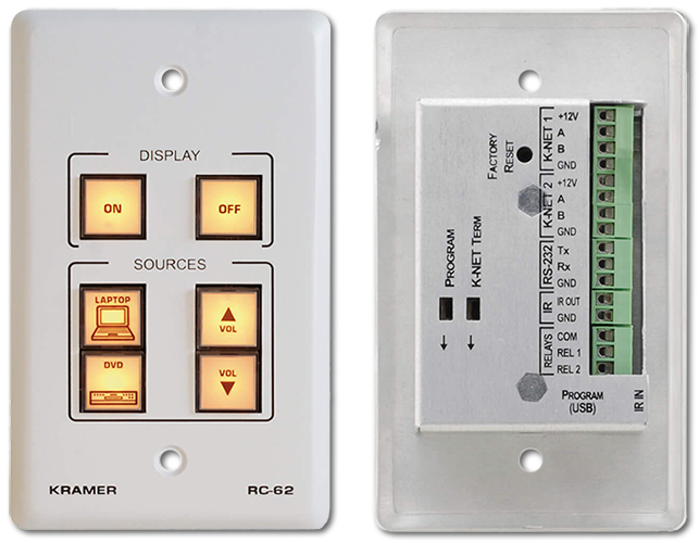 Kramer RC-62 6-Button Backlit KNet Control Keypad