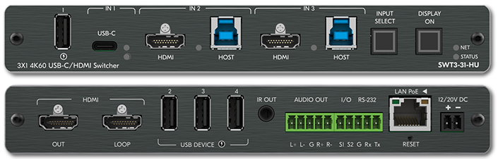 Kramer SWT3-31-HU 3x1 4K60 USB-C / HDMI Switcher