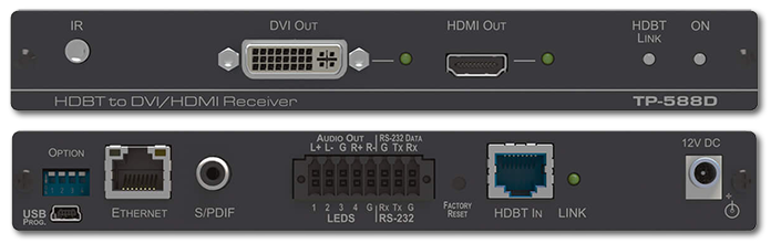 Kramer TP-588D 4K60 4:2:0 HDMI/DVI With Ethernet, IR, RS-232 over HDBaseT PoE Receiver