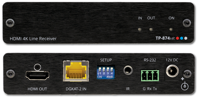 Kramer TP-874XR 4K60 4:4:4 HDR HDMI With IR, RS-232 over DGKat 2.0 PoC Receiver