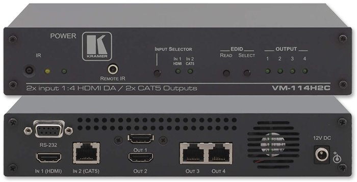 Kramer VM-114HxC 2x1:2/4+2 HDMI & DGKat To HDMI & PoC DGKat Switchable DA