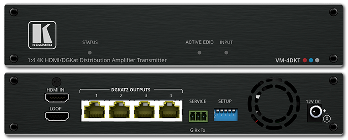 Kramer VM-4DKT 1:4 4K60 4:4:4 HDMI to Long–Reach DGKat 2.0 DA