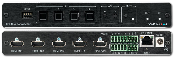 Kramer VS-411XS 4x1 4K60 HDR 4:4:4 HDMI Intelligent Auto SwitcherKramer VS-411XS 4x1 4K60 HDR 4:4:4 HDMI Intelligent Auto Switcher