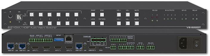 Kramer VS-622DT 4x 4K HDMI 2x HDBaseT Presentation Switcher / Scaler with PoE HDBaseT Output