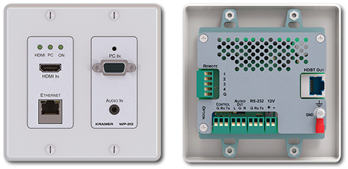 Kramer WP-20 4K60Hz HDMI/VGA to HDBaseT PoE Wallplate Transmitter w/ Ethernet, Audio & RS-232