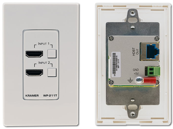 Kramer WP-211T 2x1 4K60 4:2:0 HDMI Over HDBaseT PoE Wallplate