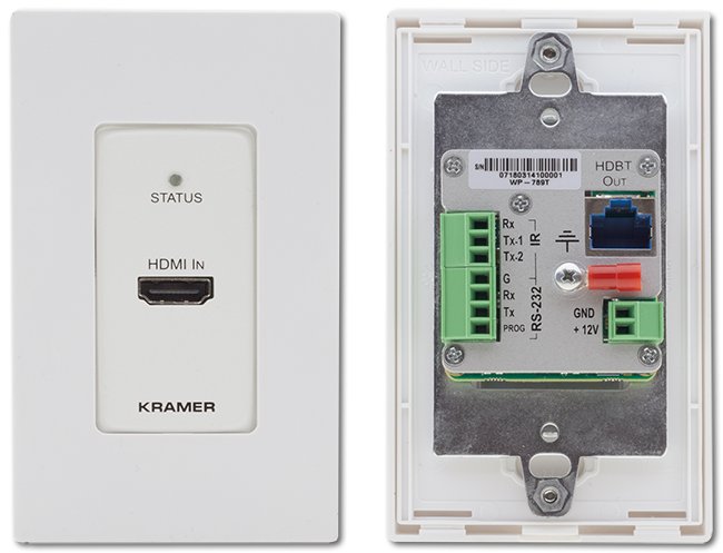 Kramer WP-789T 4K60 HDMI Over HDBaseT PoE Wallplate Transmitter with RS-232 & IR