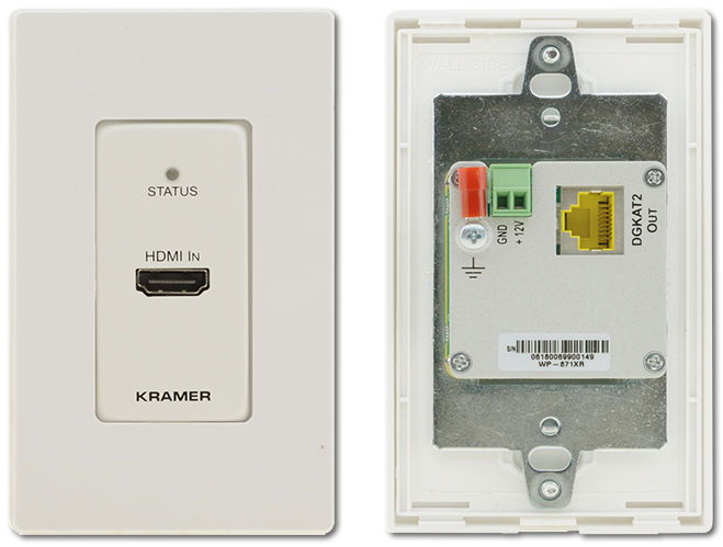 Kramer WP-871xr 4K60 4:4:4 HDR HDMI Over DGKat 2.0 PoC Wallplate Transmitter