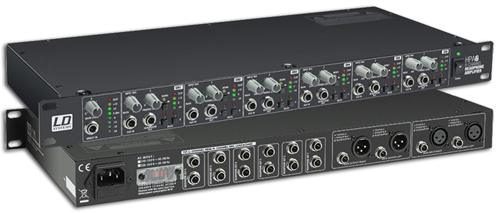 LD Systems HPA6 6-Channel Rackmount Headphone Amplifier