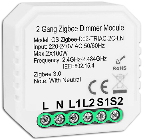 LifeSmart 2-Gang Zigbee Triac Phase Dimmer Module 