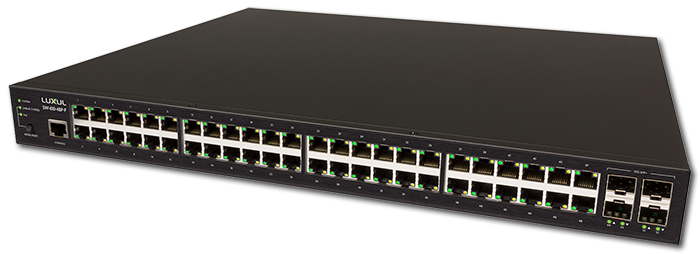 Luxul 48-Port Gigabit PoE+ L2/L3 Managed Switch with 4 SFP+