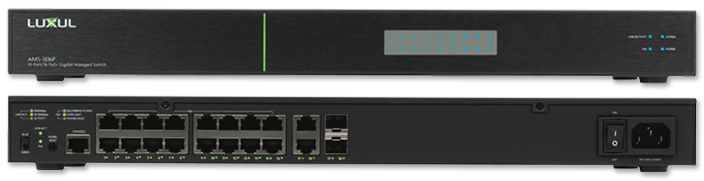 Luxul AV AMS-1816P 18-Port / 16 PoE+ L2/L3 Managed Switch