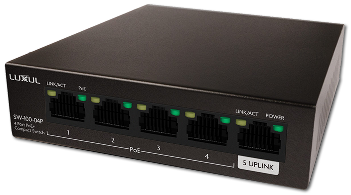 Luxul SW-100-04P 4-Port PoE+ Gigabit Switch