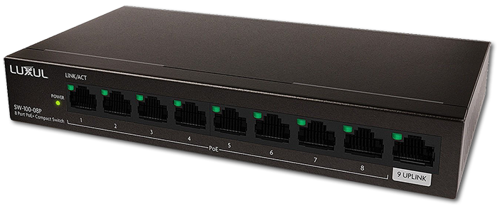 Luxul SW-100-08P 8-Port PoE+ Gigabit Switch