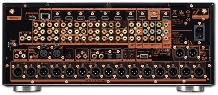 Marantz AV8805A 13.2-Channel 8K Ultra HD AV Pre-Amplifier rear view