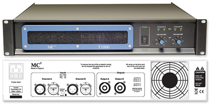 MC2 T1000 2-Channel 450W 8 ohm Installation Amplifier