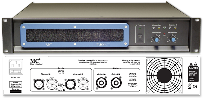 MC2 T500-T 2-Channel 280W 100V Installation Amplifier