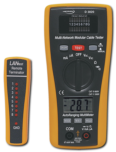 Micron D3020 Auto-Ranging Digital Multimeter With Network Cable Tester 