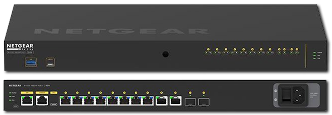 Netgear AV Line M4250-10G2XF-PoE 8x1G Ultra90 PoE 802.3bt 720W Managed Switch with 2x1G and 2xSFP