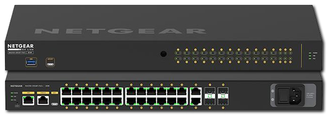 Netgear AV Line M4250-26G4F-PoE 24x1G PoE 300W Managed Switch with 2x1G and 4xSFP