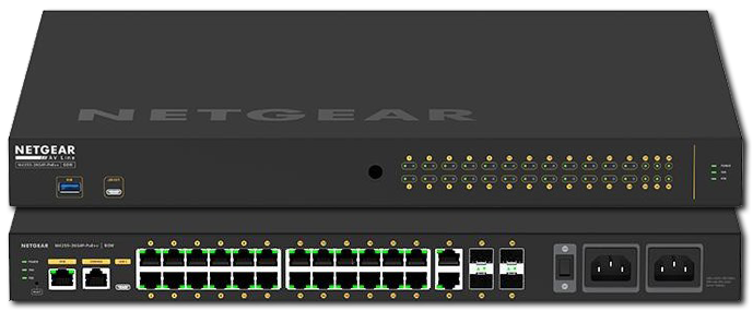 Netgear AV Line M4250-26G4F-PoE 24x1G Ultra90 PoE 802.3bt 1440W Managed Switch with 2x1G and 4xSFP