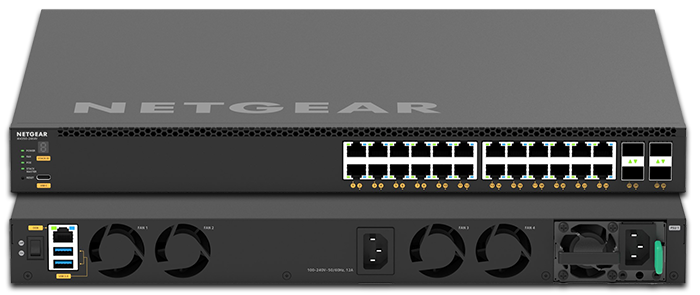 Netgear M4350-24X4V 24x10G/Multi-Gig Layer 3 Stackable Managed Switch with 4x25G SFP28