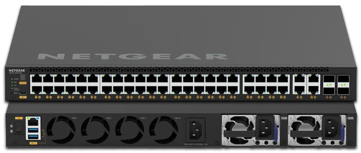 Netgear M4350-44M4X4V 44x2.1G PoE Managed Switch with 4x10G/Multi-gig PoE & 4x25G SFP28