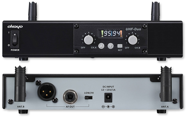 Okayo C7281A Dual Channel UHF Wireless Audio Link Receiver