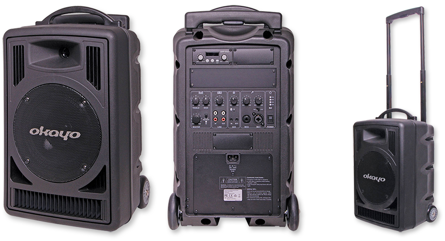 Okayo Compact 80 Watt Portable PA System with 520-544Mhz UHF Receiver