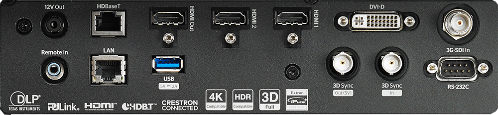 Optoma ZU1100 projector connectivity panel