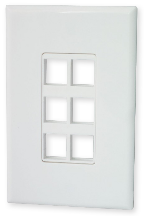 Origin WP6 Hidden Screw Design 6 Port Blank Keystone Wallplate