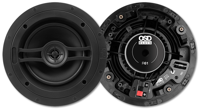 OSD Black 6.5" Acoustic In-Ceiling Speakers