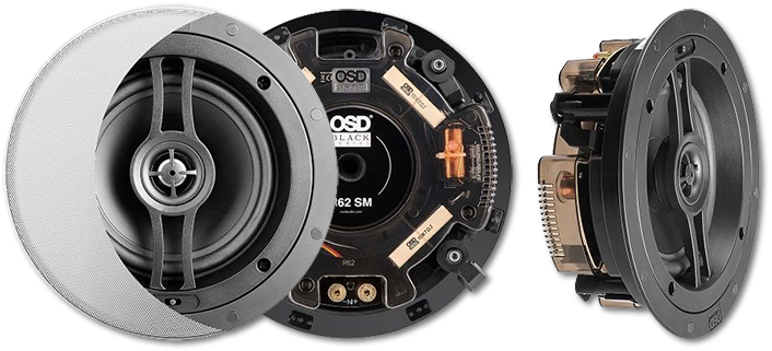 OSD Black R62SM 6.5" Performance Weather Resistant Shallow Mount In-Ceiling Speaker