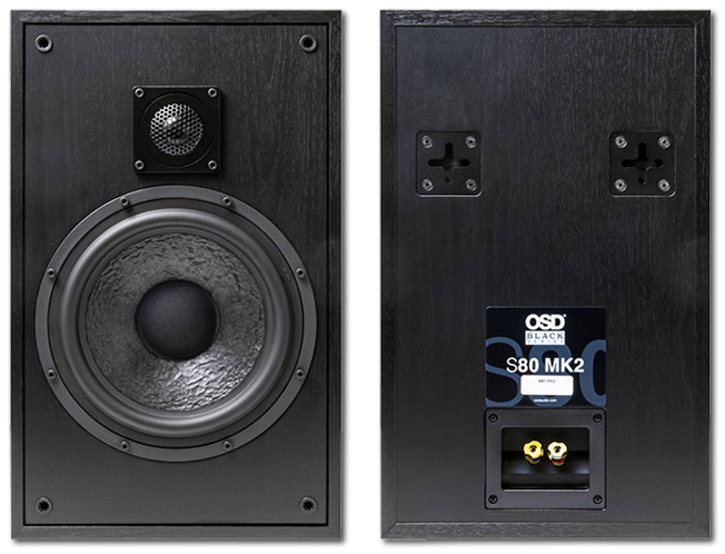 OSD Black S80-MK2 8" Wood Fiber On-Wall Home Theatre Speaker