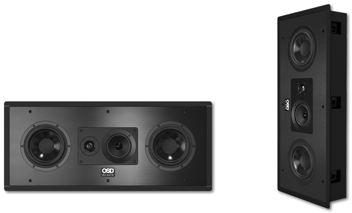 OSD Black T65 Dual 6.25" 3-Way In-Wall LCR Speaker