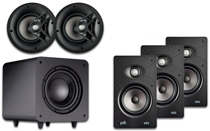 Polk Audio V65 5.1 In-Wall/Ceiling Home Theatre Speaker Pack