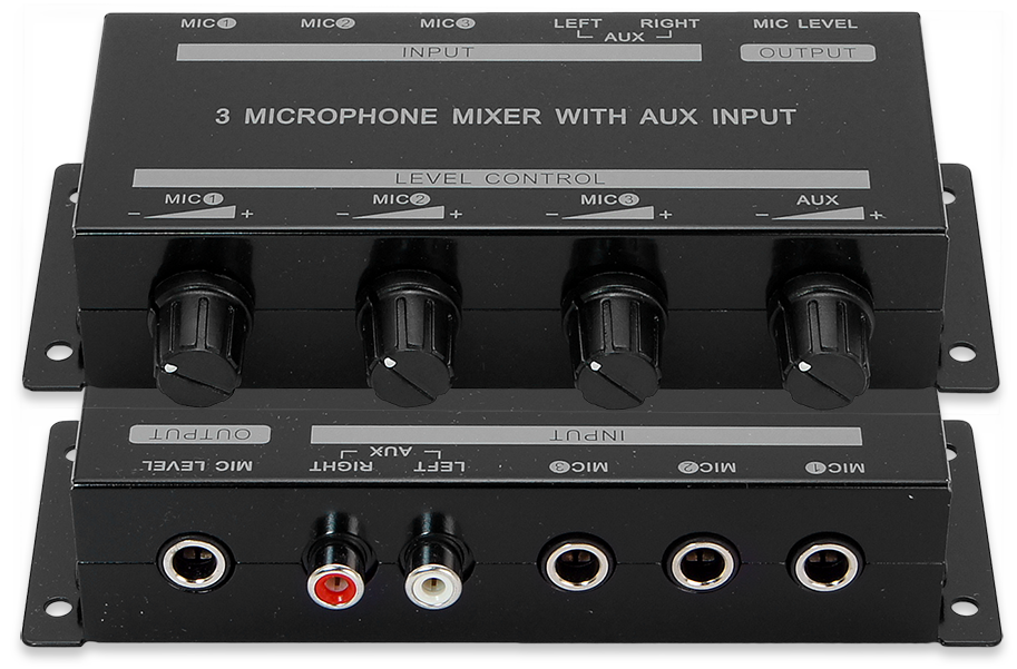 Pro2 PRO1348 3-Channel Microphone Mixer With Aux Input