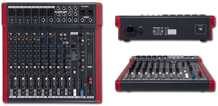 Proel MQ12USB 12-Channel PA Mixer with FX and USB