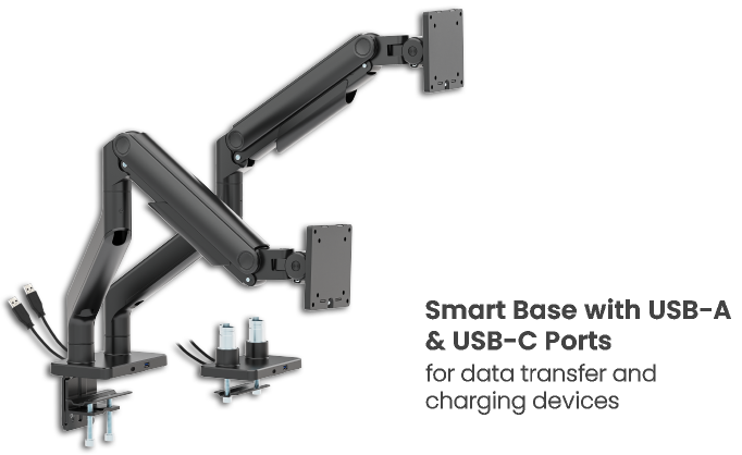 Quantum Sphere LDT74-C024UC 17"-45" Dual Monitor Spring Assisted Desk Mount