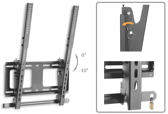 Quantum Sphere LPV0264T 40"-55" Portrait Screen Tilt Wall Mount