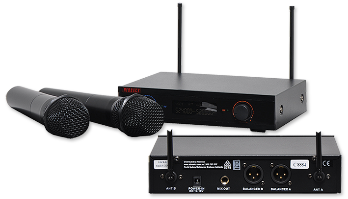 Redback 2-Ch UHF Wireless Microphone System w/ 2 Handheld Mics