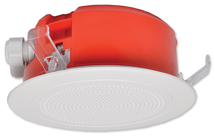 Redback 4" 5W 100V EWIS One-Shot Low Profile In-Ceiling Speaker w/ Plastic Grille