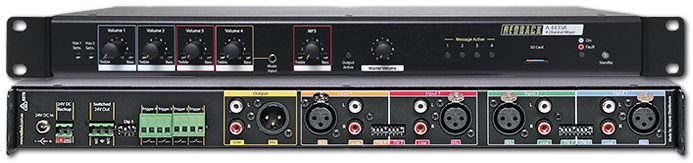 Redback 4-Channel Public Address Mixer With MP3 Message Player